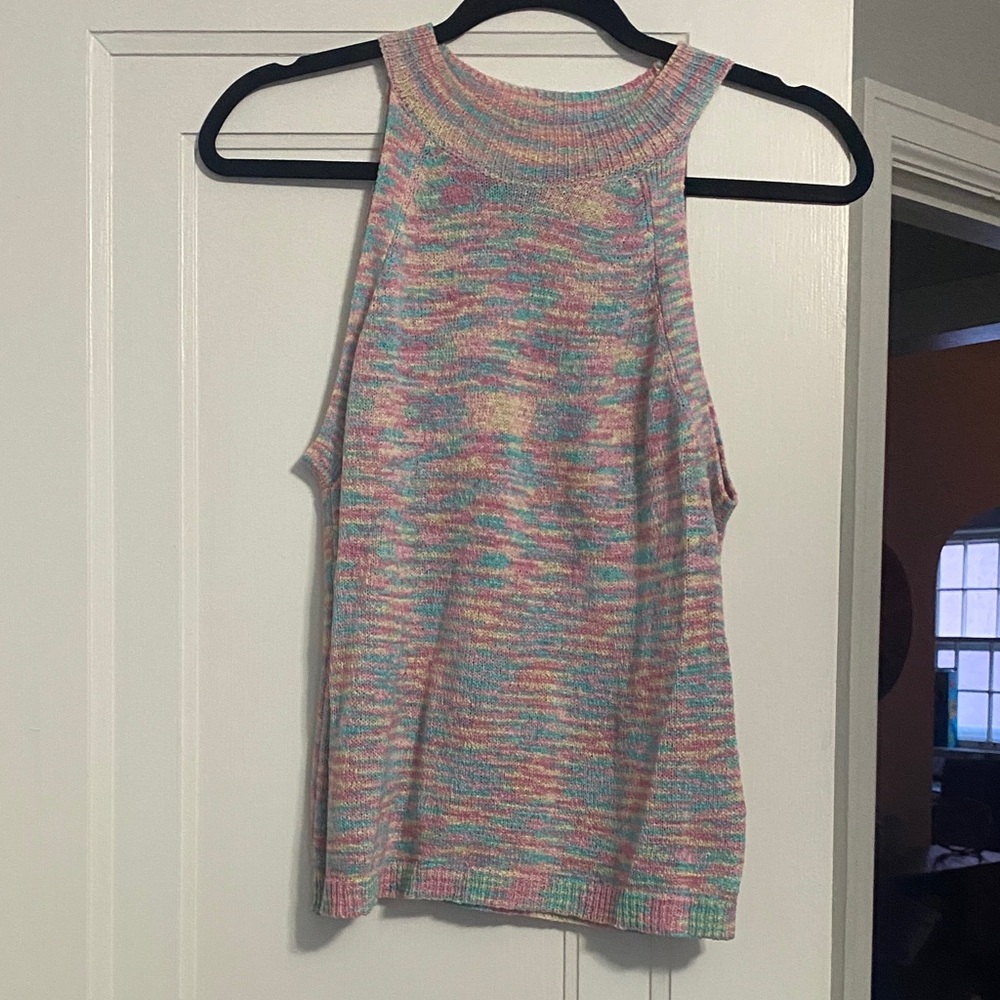 Pastel Multi-Color Halter Knit Tank Top